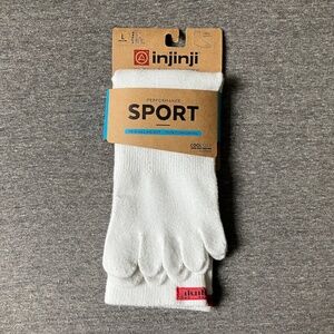 Injinji Toe Socks Sport Original Weight Crew L White